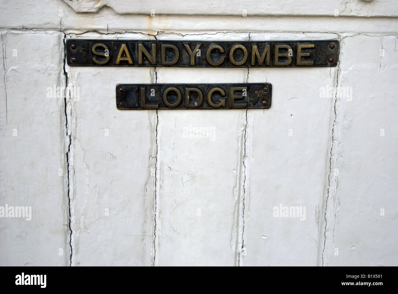 Melden Sie sich auf das Tor der Sandycombe Lodge, Twickenham, England, einem ehemaligen Wohnhaus des Malers j m w Turner Stockfoto