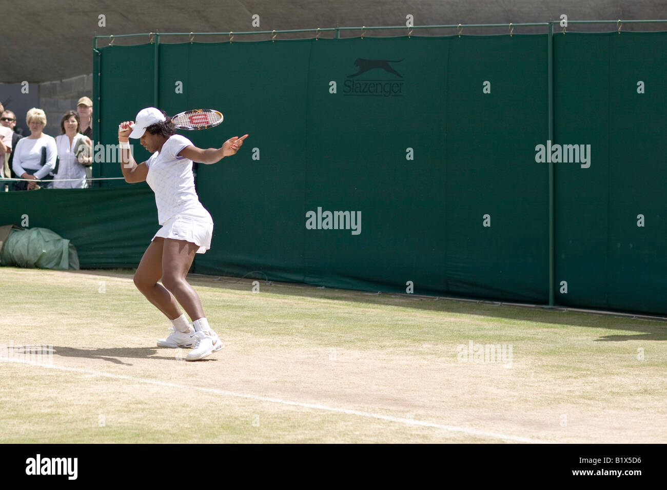 Serena Williams üben für ihr Halbfinale Stockfoto