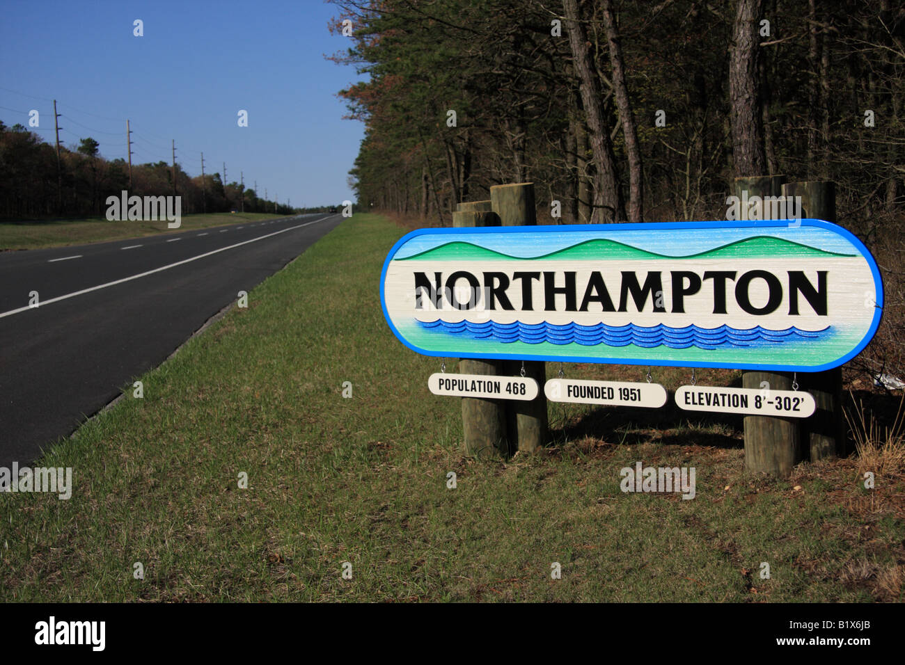 Ein Schild für Northampton, Long Island, NY Stockfoto