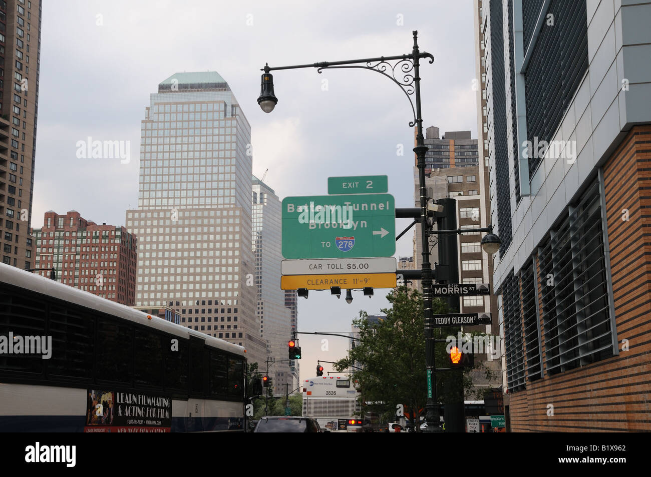 West Street in Lower Manhattan. Stockfoto