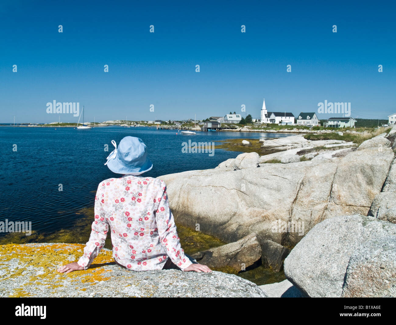 Aussicht auf Aussicht auf Dorf, Nova Scotia, Kanada Stockfoto