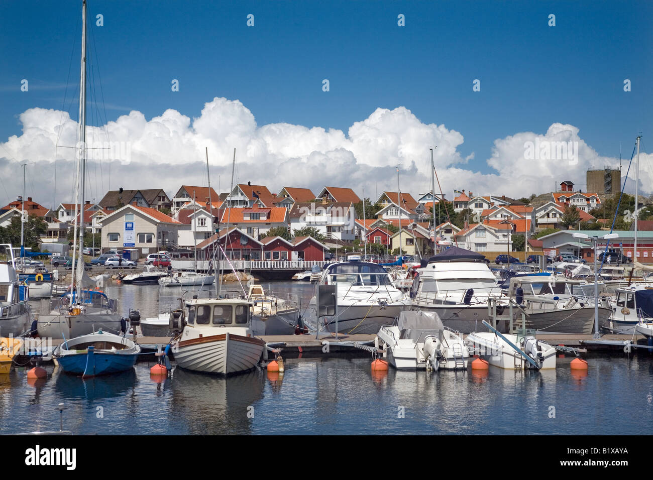 Marina in Klova Dorf am Hönö Insel, Gemeinde Öckerö, Bohuslan, Schweden Stockfoto