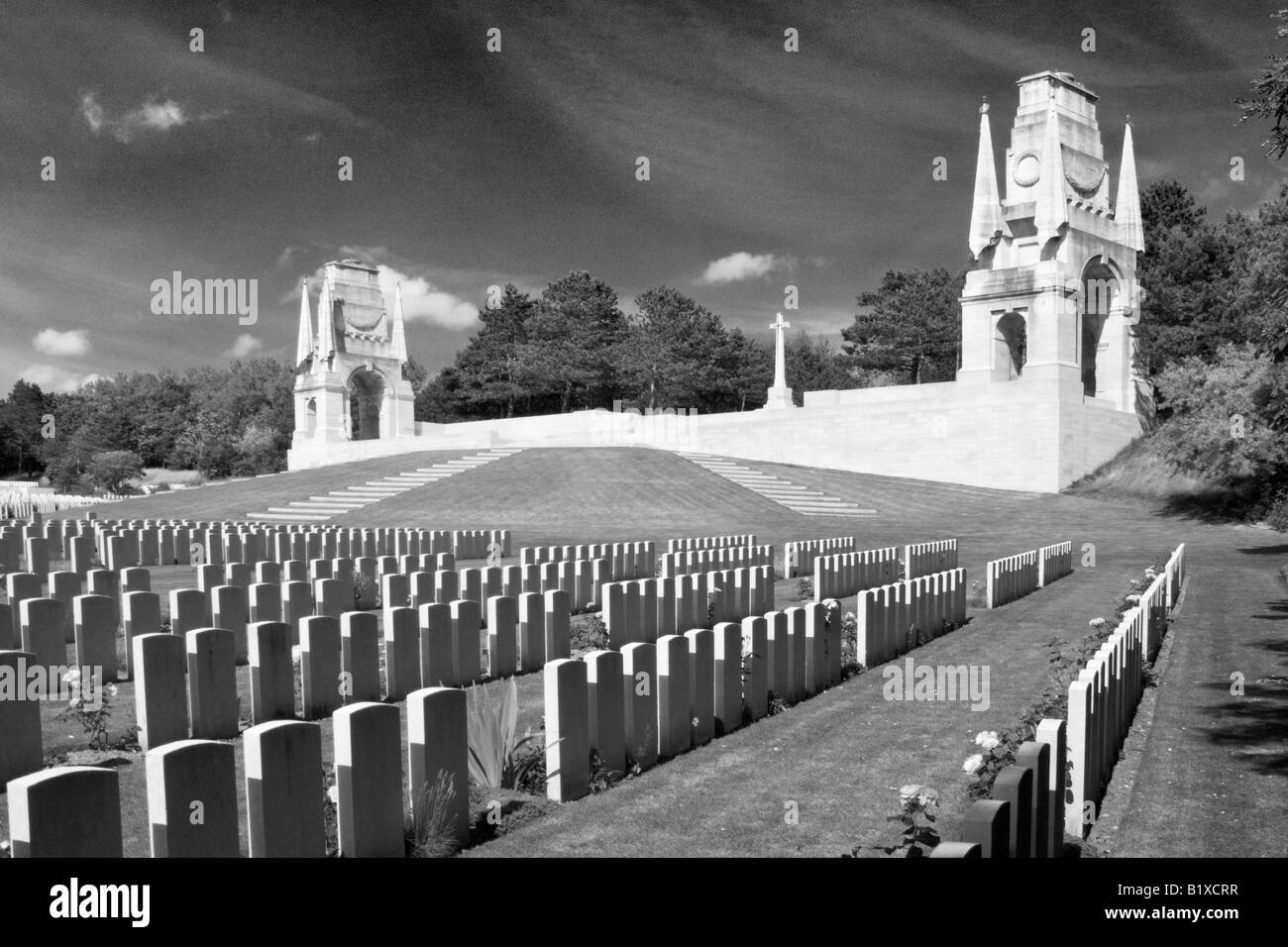 Etaples Militärfriedhof Etaples Pas De Calais Frankreich Stockfoto