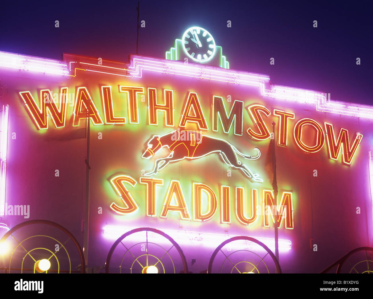 Walthamstow Stadium Greyhound-Rennbahn Hund East End London England UK Stockfoto