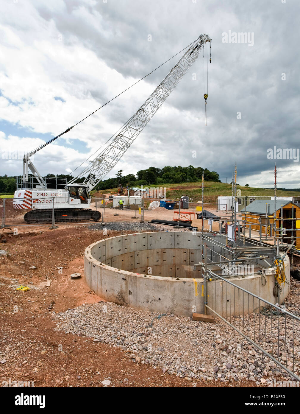 Gas-Pipeline-Installation durch einen Tunnel unter dem Fluss Exe Devon Stockfoto