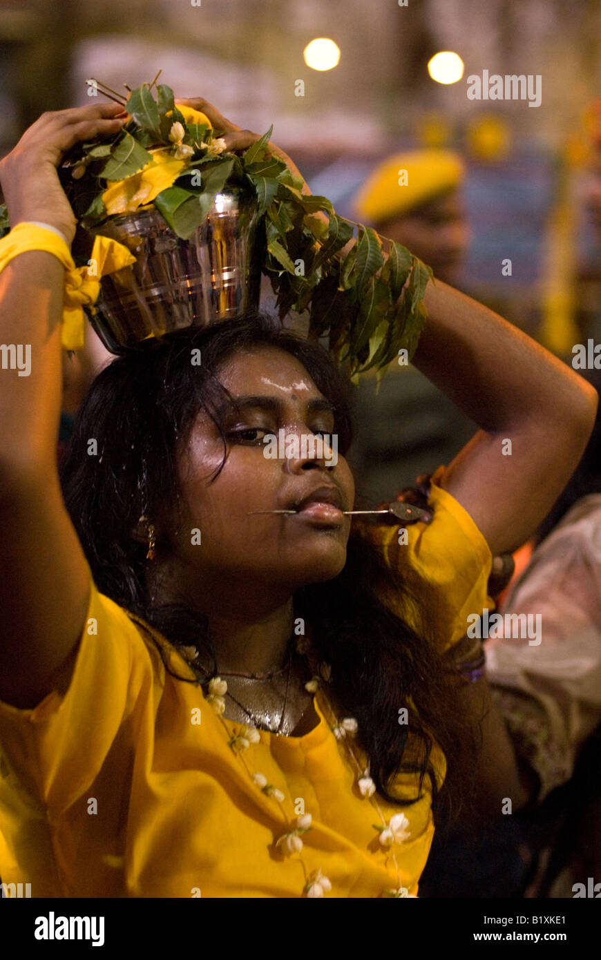 THAIPUSAM HINDUISTISCHE FROMME FESTIVAL IN BATU HÖHLEN, KUALA LUMPUR, MALAYSIA. Stockfoto