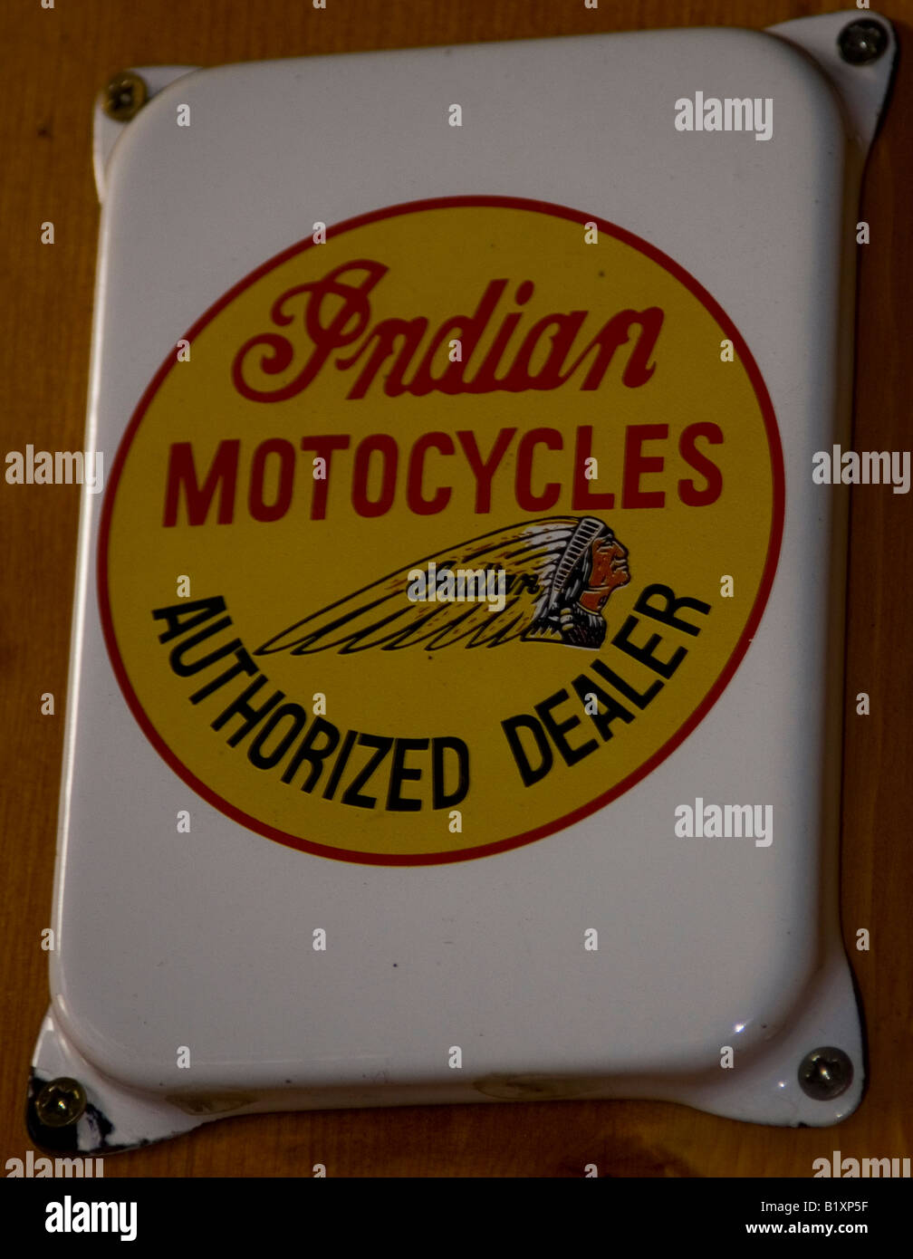 Perbersdorf Österreich Indian Motorräder Vertragshändler Ankündigung oder Zeichen Stockfoto