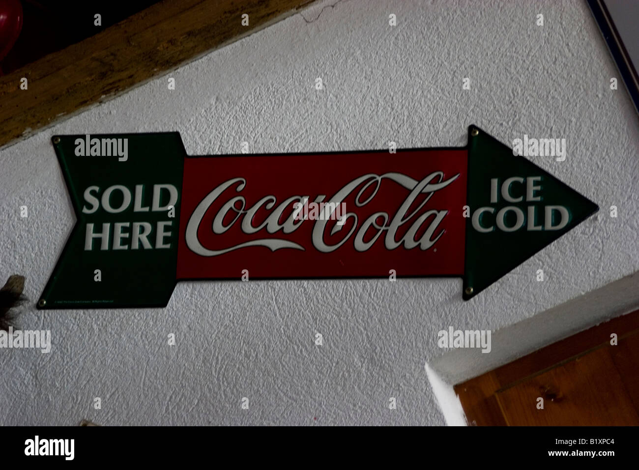 Perbersdorf Coca Cola alten Händler Ankündigung oder Zeichen Stockfoto