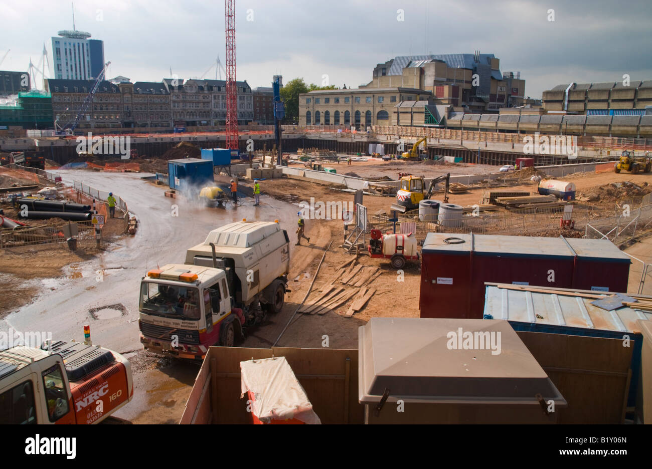 Die Bauarbeiten im Gange an der St Davids 2 Sanierungsprojekt im Stadtzentrum von Cardiff South Wales UK EU Stockfoto