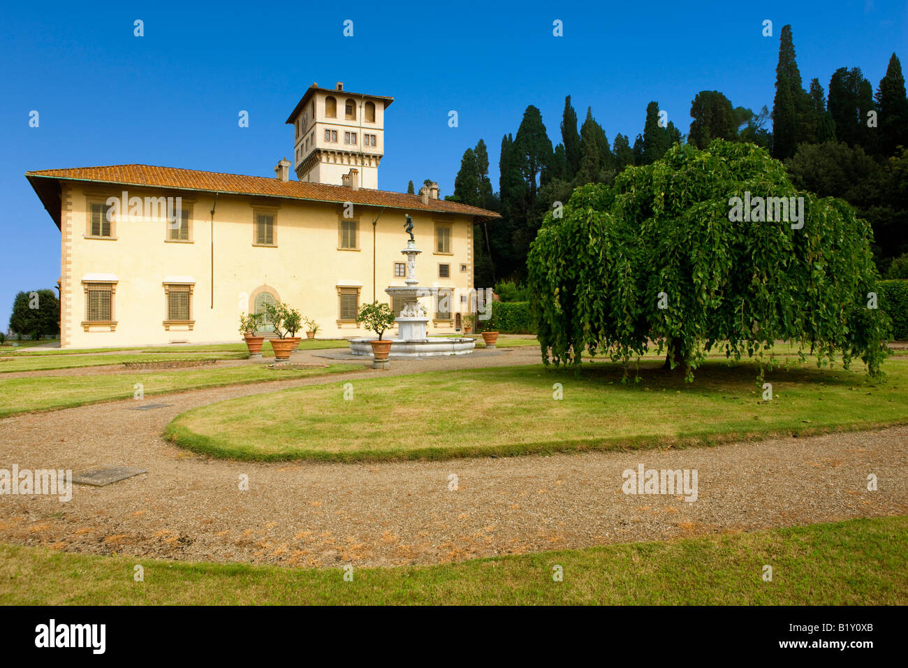 Villa di Petraia nahe Florenz Stockfoto
