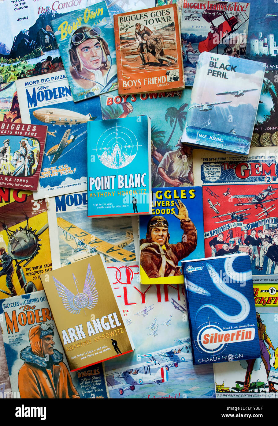 Biggles Bücher Stockfoto