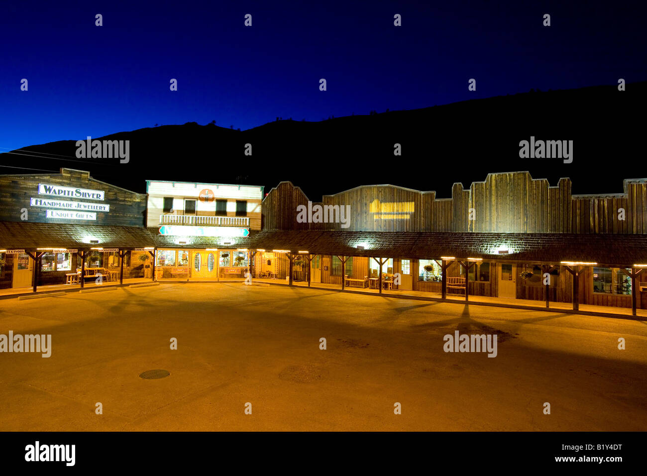 Western-Szene in der Abenddämmerung Stockfoto