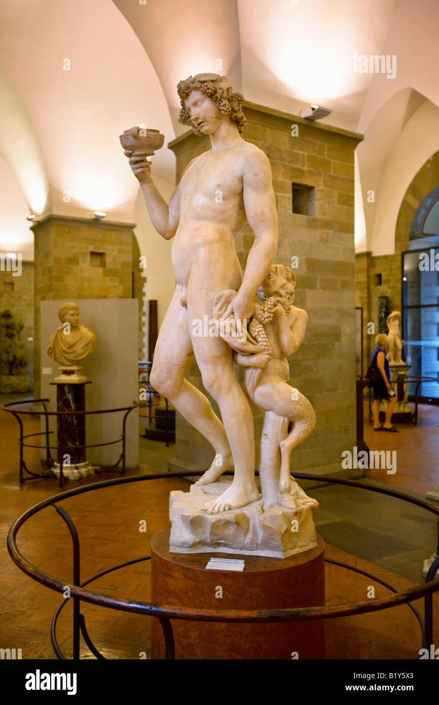 der Bacchus von Michelangelo in Florenz Stockfoto