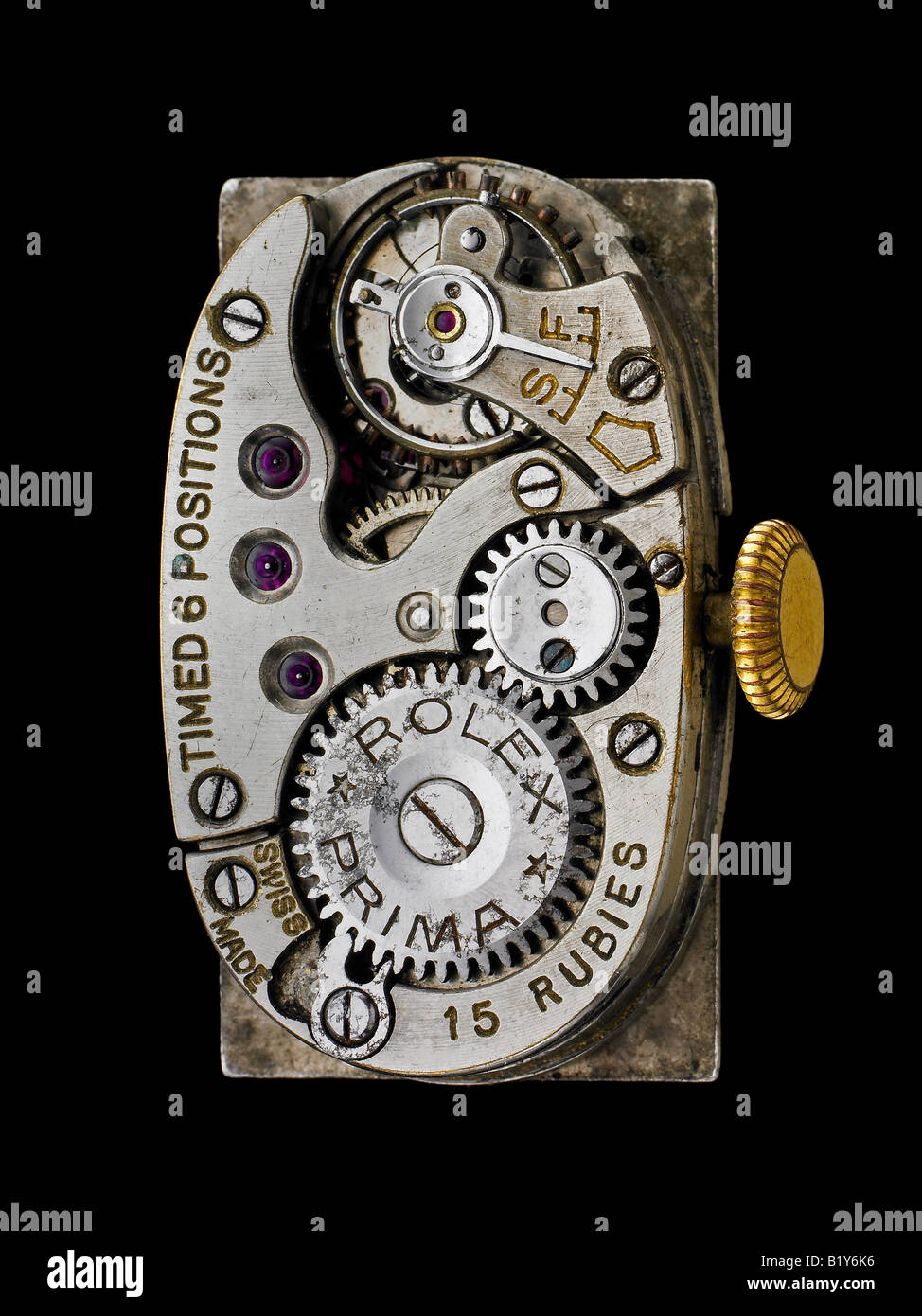 Vintage Rolex Uhr Bewegung Mechanismus Zeitmesser Stockfotografie - Alamy