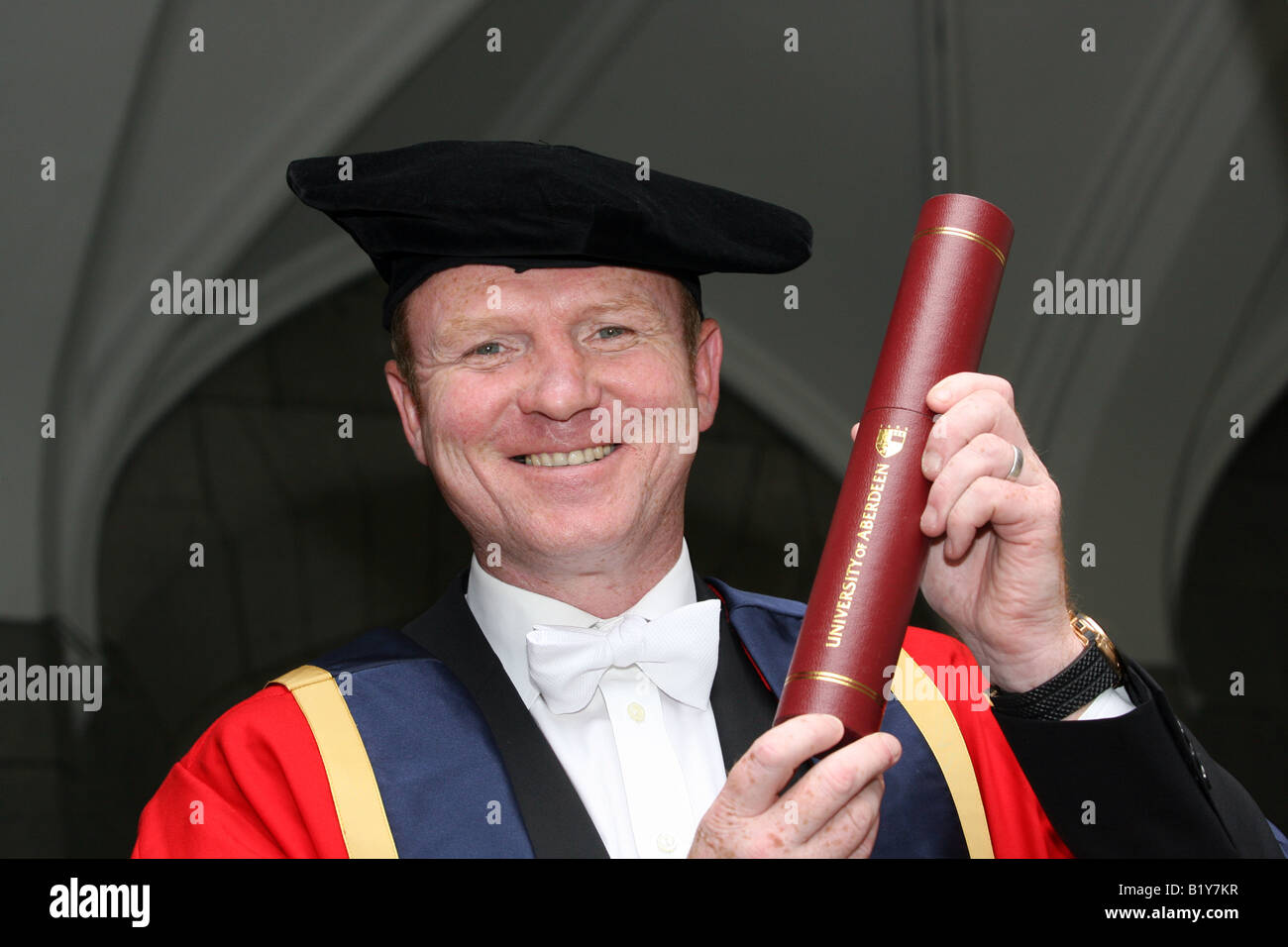 Ehemalige Rangers und Schottland Manager Alex Mcleish erhält die Ehrendoktorwürde der Doktor Honoris Causa an der Universität Aberdeen Stockfoto