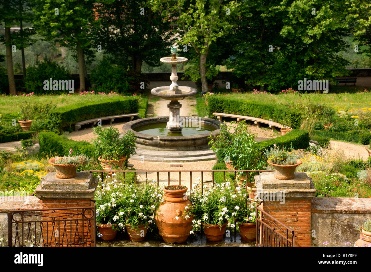 Garten Villa di Petraia nahe Florenz Stockfoto