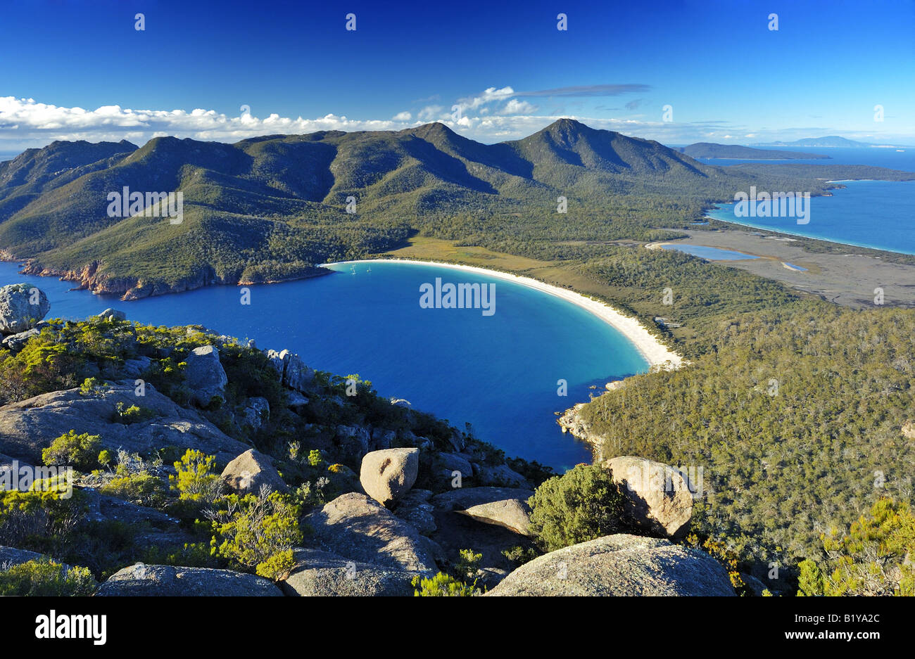 Wineglass Bay auf die Freycinet Halbinsel in Tasmanien Stockfoto