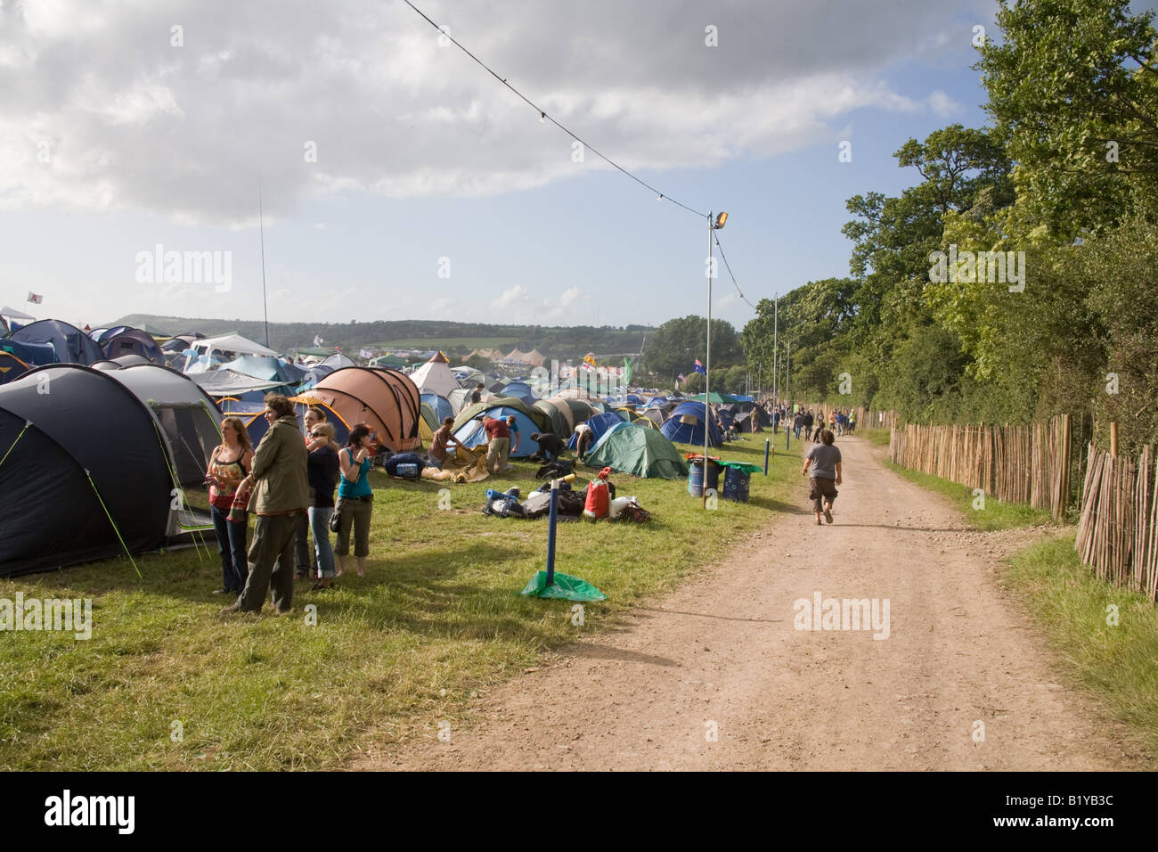 Pennard Hill Campingplatz Glastonbury Festival 2008 Stockfoto