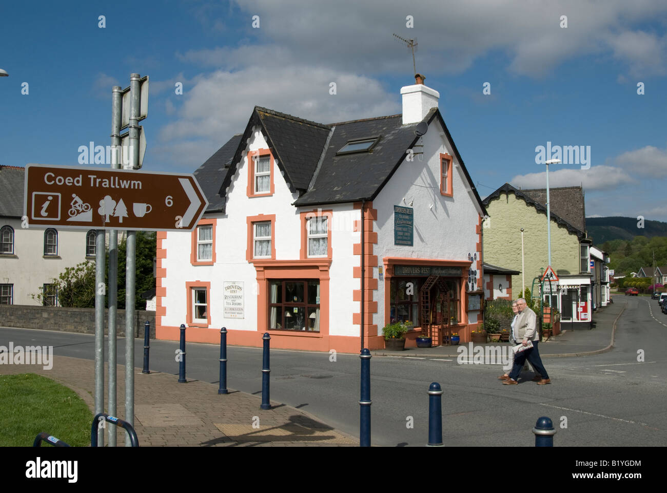 Die Viehtreiber Rest Tee Zimmer und das Restaurant auf die A483 in Llanwrtyd Wells, Mid Wales. VEREINIGTES KÖNIGREICH. Stockfoto