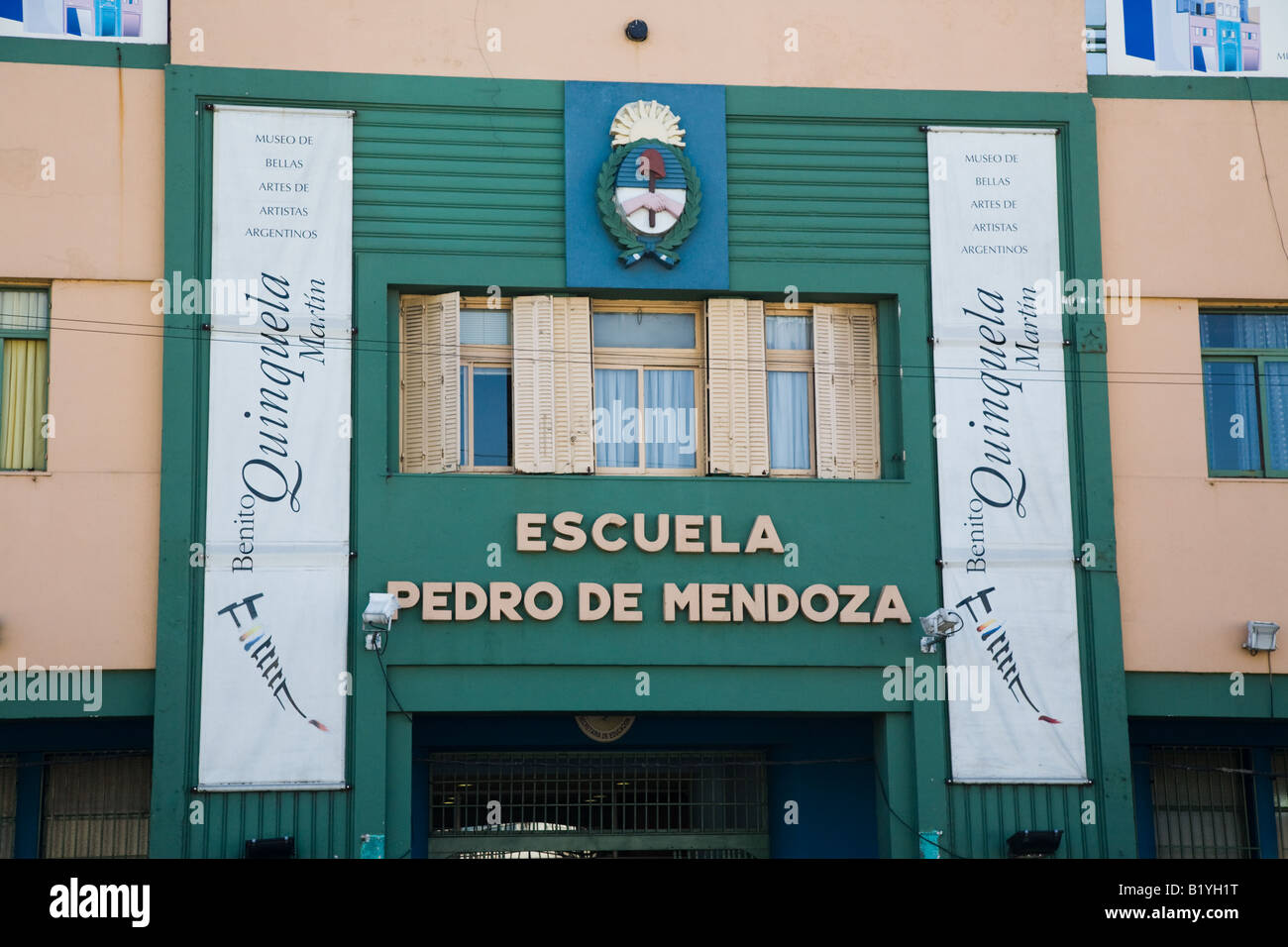Escuela Pedro de Mendoza, La Boca, Buenos Aires Stockfoto