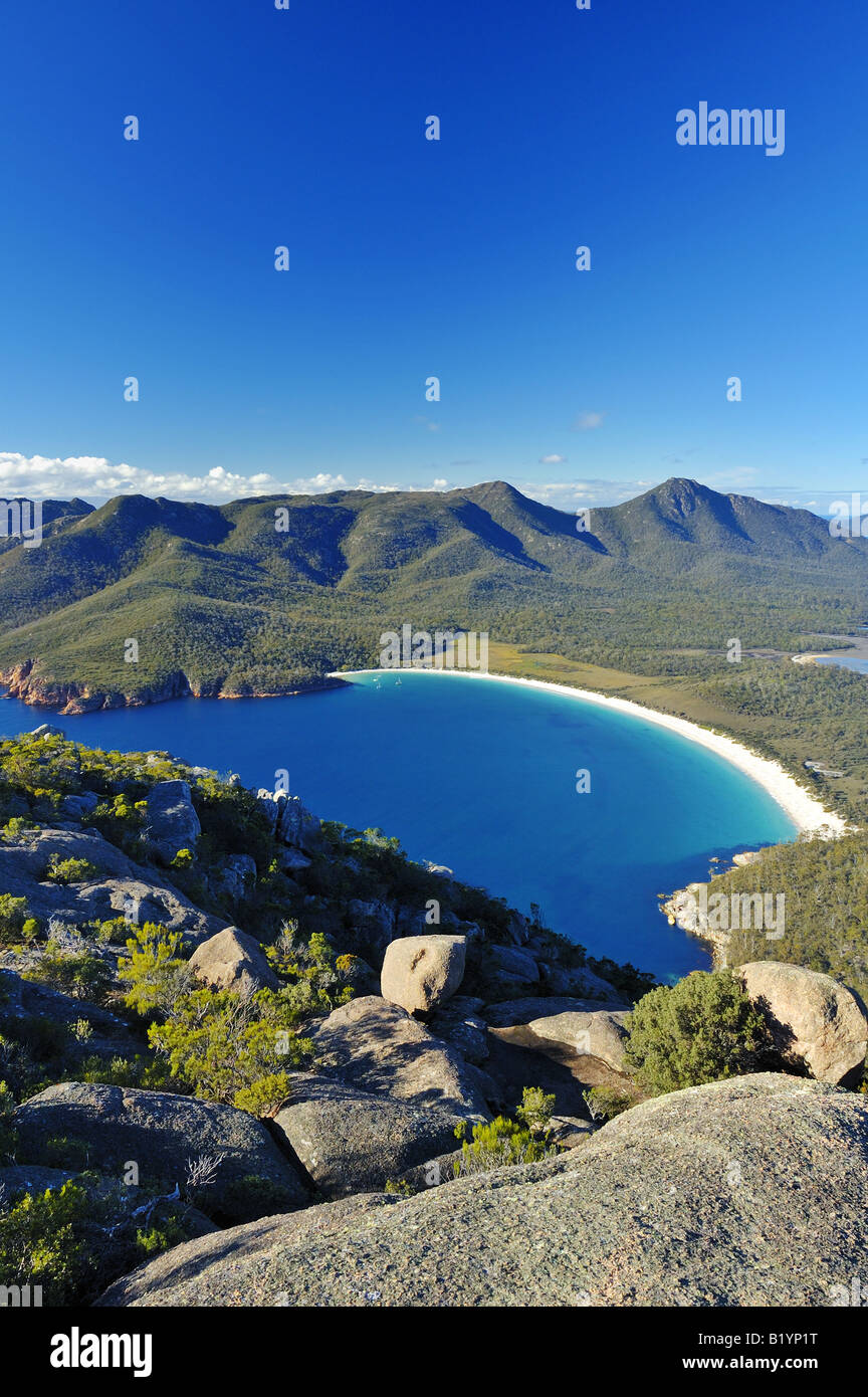 Wineglass Bay im Freycinet Peninsula in Tasmanien. Stockfoto