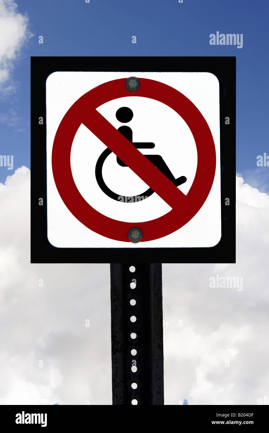 Nicht geeignet für Rollstühle Zeichen Stockfoto