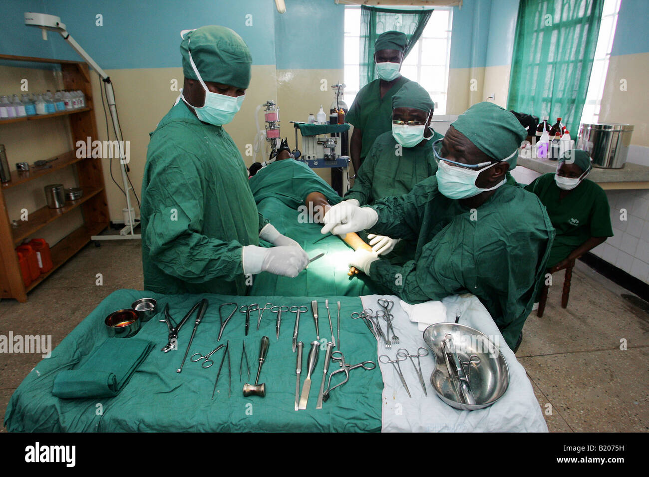 Klumpfuß-Behandlung bei der Mission der Nyabondo, Kenia Stockfoto
