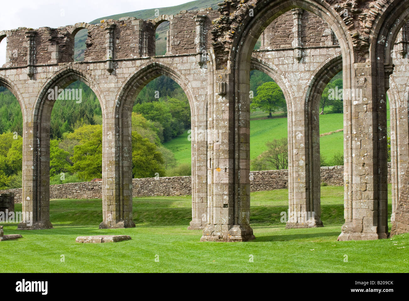 Llanthony Priorat, Monmouthshire, Wales, UK Stockfoto