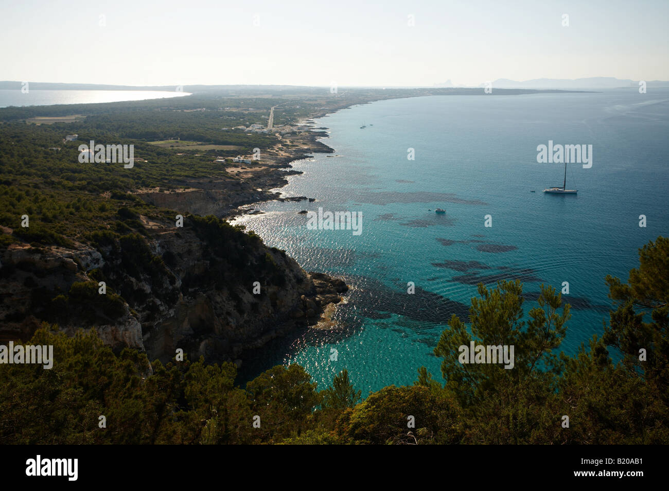 Blick von La Mola über Mittelmeer und Formentera Balaeric Inseln Spanien Europa Stockfoto