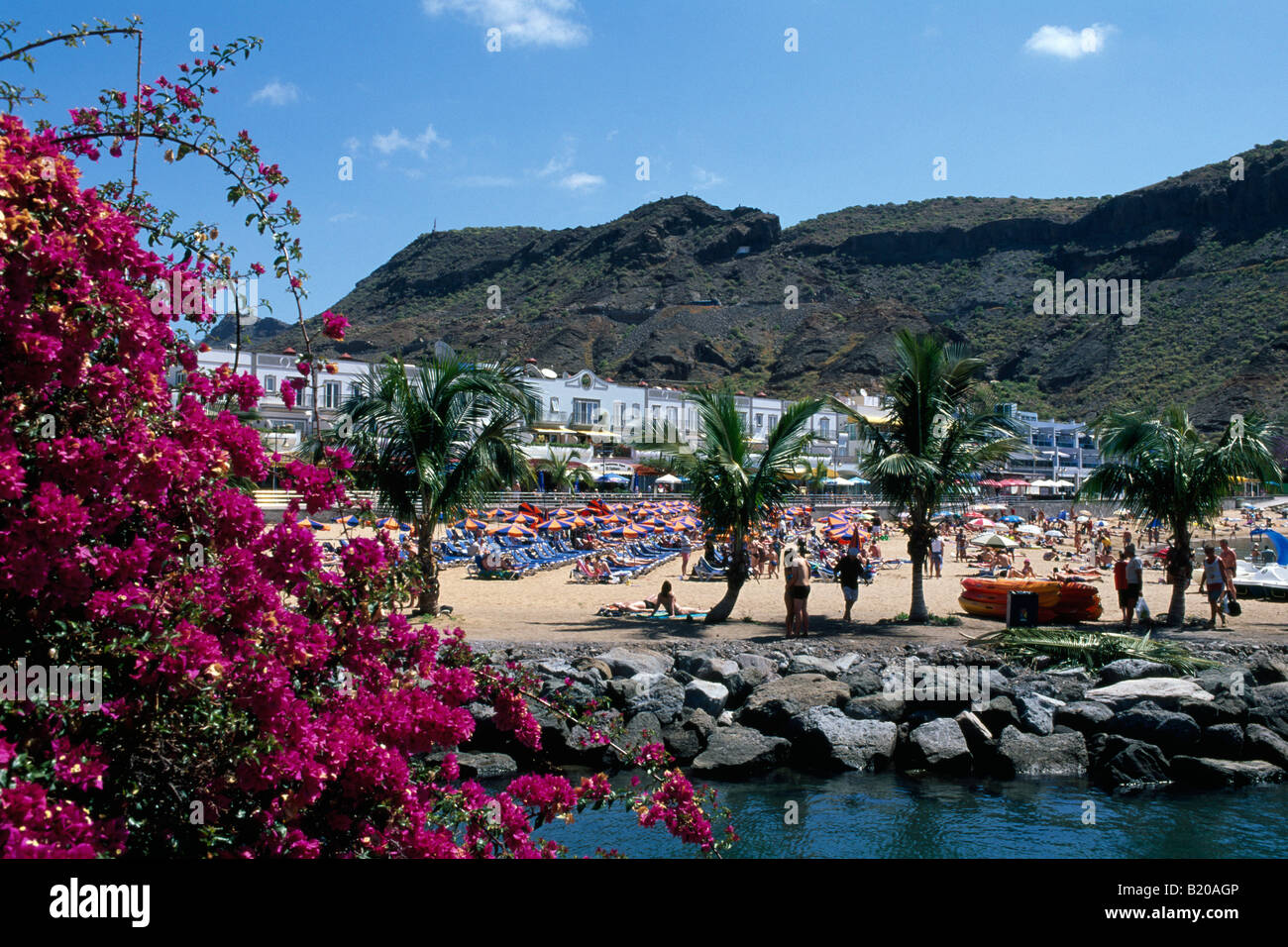 Strand in Puerto de Mogan Gran Canaria Kanaren Spanien Stockfoto