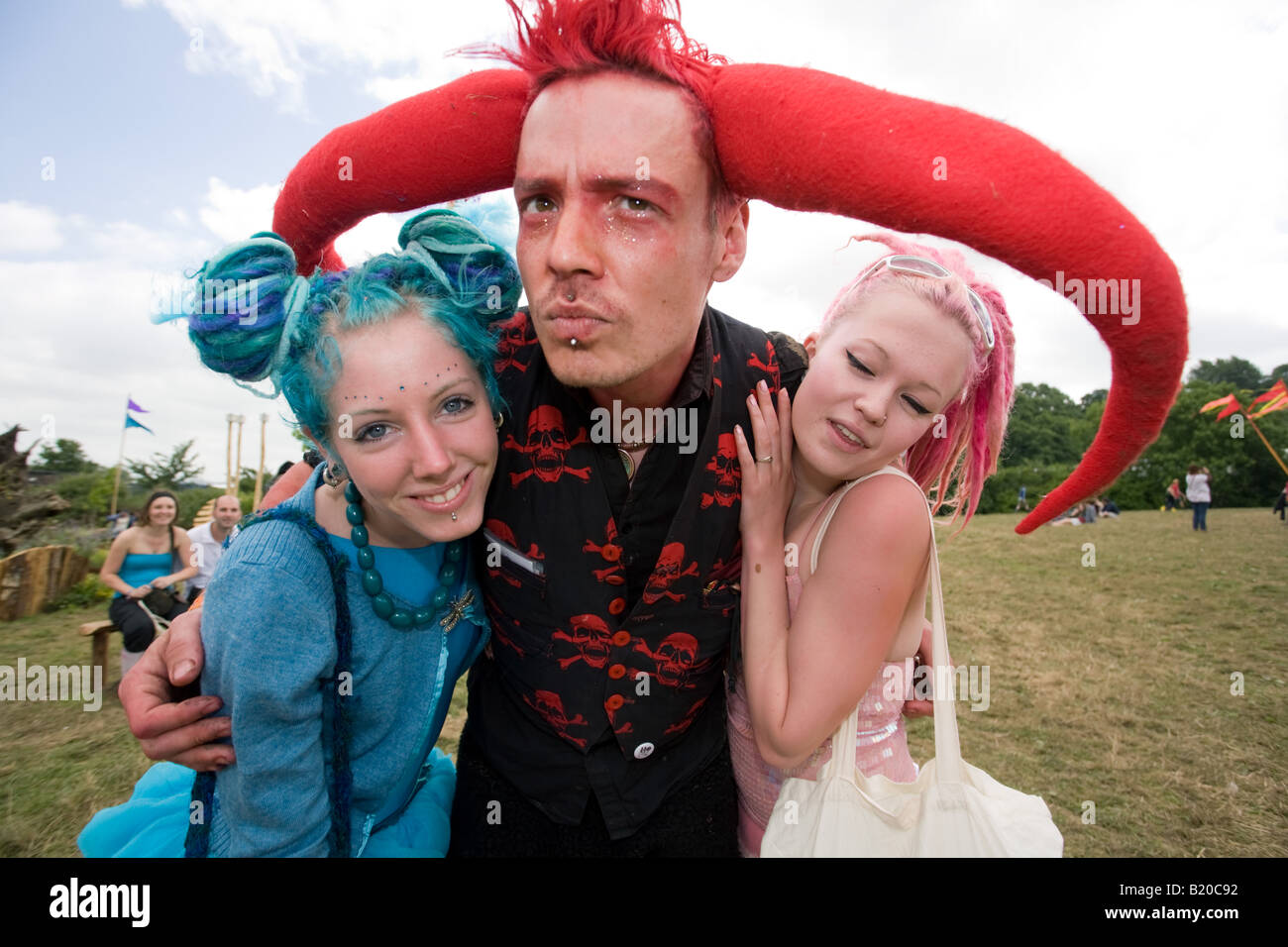 Cybergoths auf dem Glastonbury Festival 2008 Stockfoto