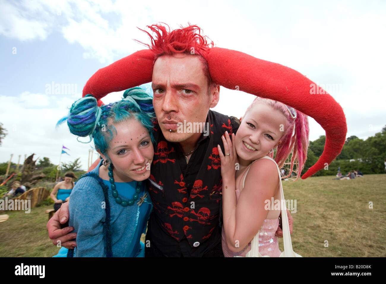 Börsenspekulanten auf dem Glastonbury Festival 2008 Stockfoto