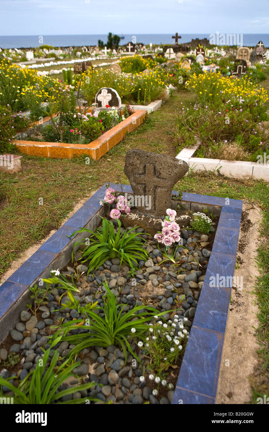 Friedhof in Hanga Roa-Osterinsel Stockfoto