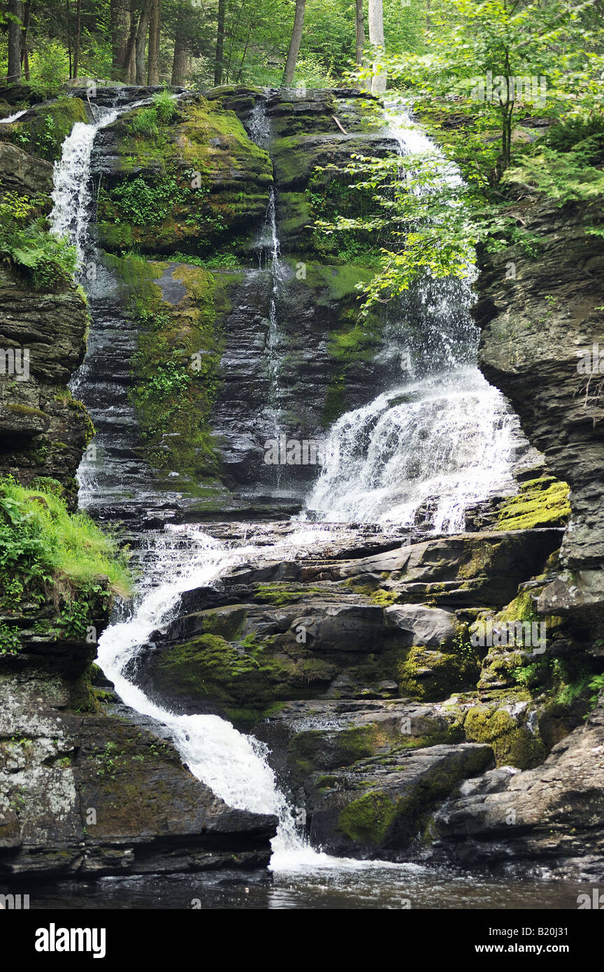 Wasserfall in Bushkill PA. Stockfoto