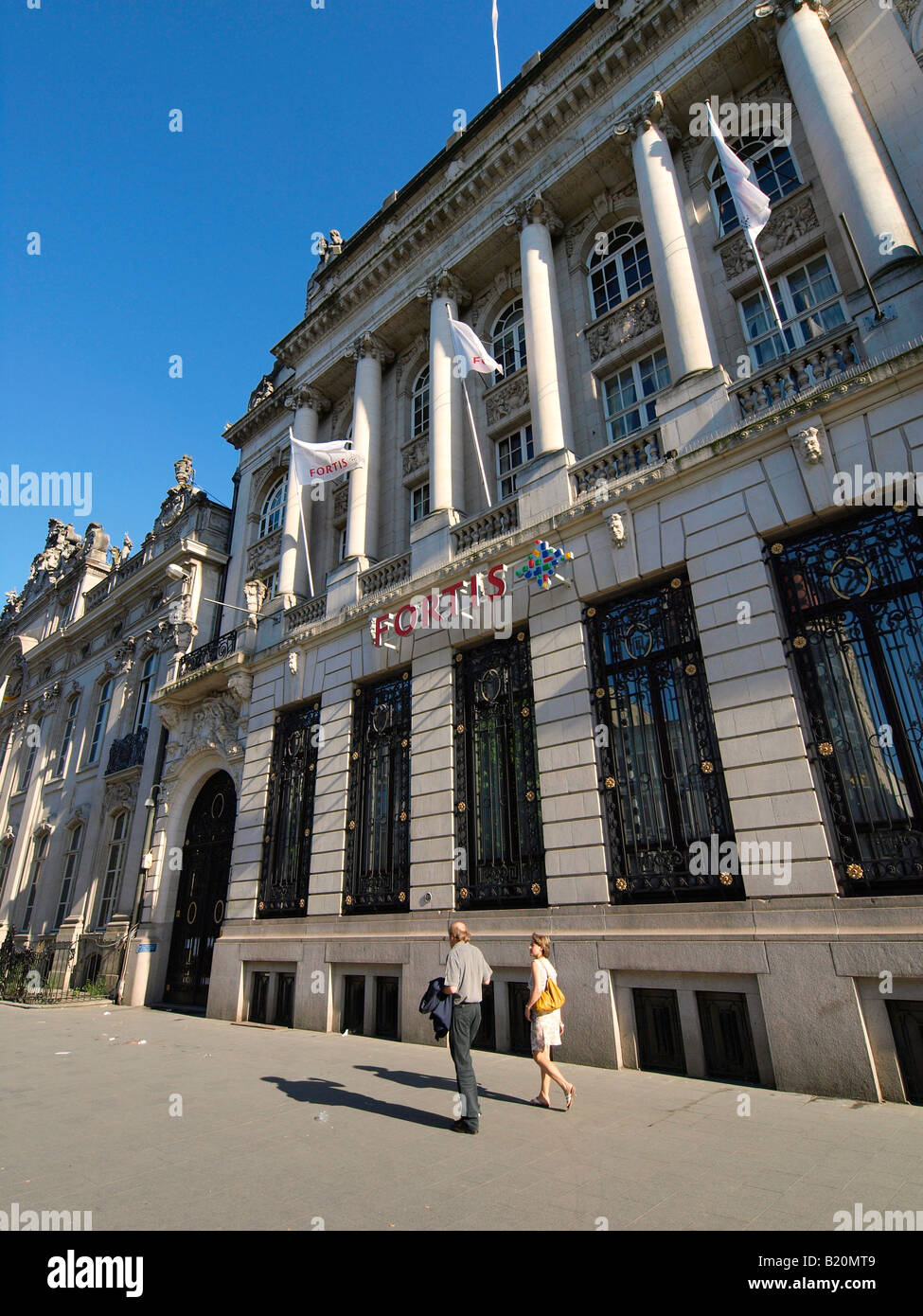 Fortis Bank, aufbauend auf der Meir in Antwerpen Flandern Belgien Stockfoto