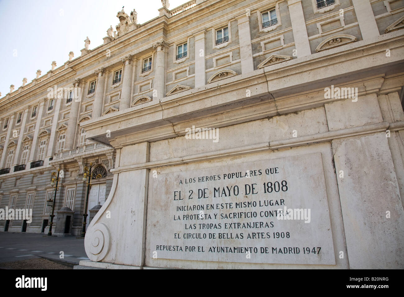 Spanien Madrid Gedenktafel Aktionen Helden des 2. Mai 1808 Stockfoto