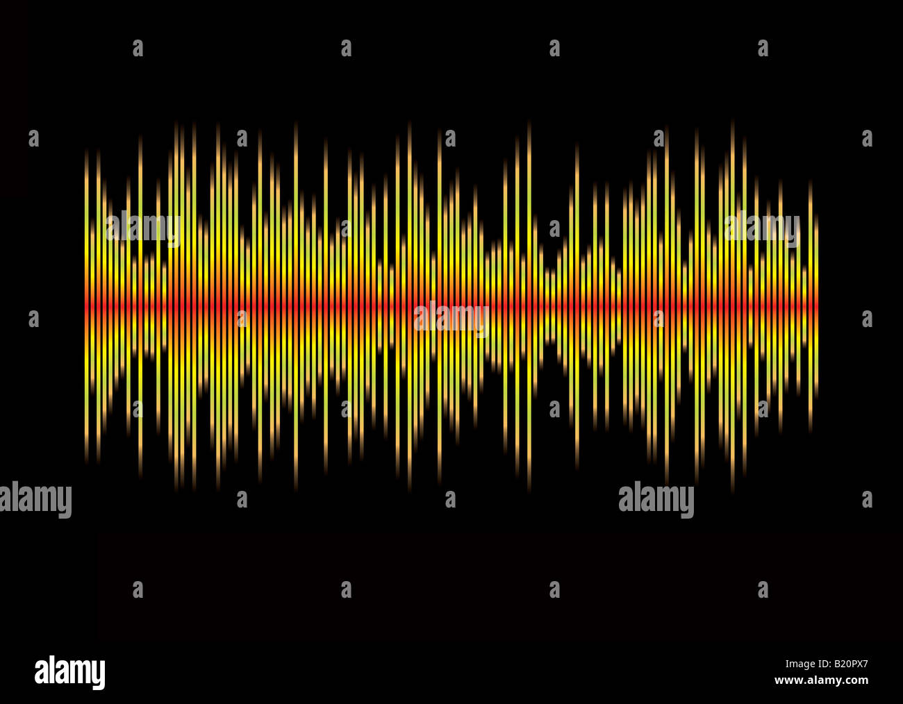 Abstrakte musikalische Untermalung zeigt einen Grafiken-Equalizer in schwarz Stockfoto