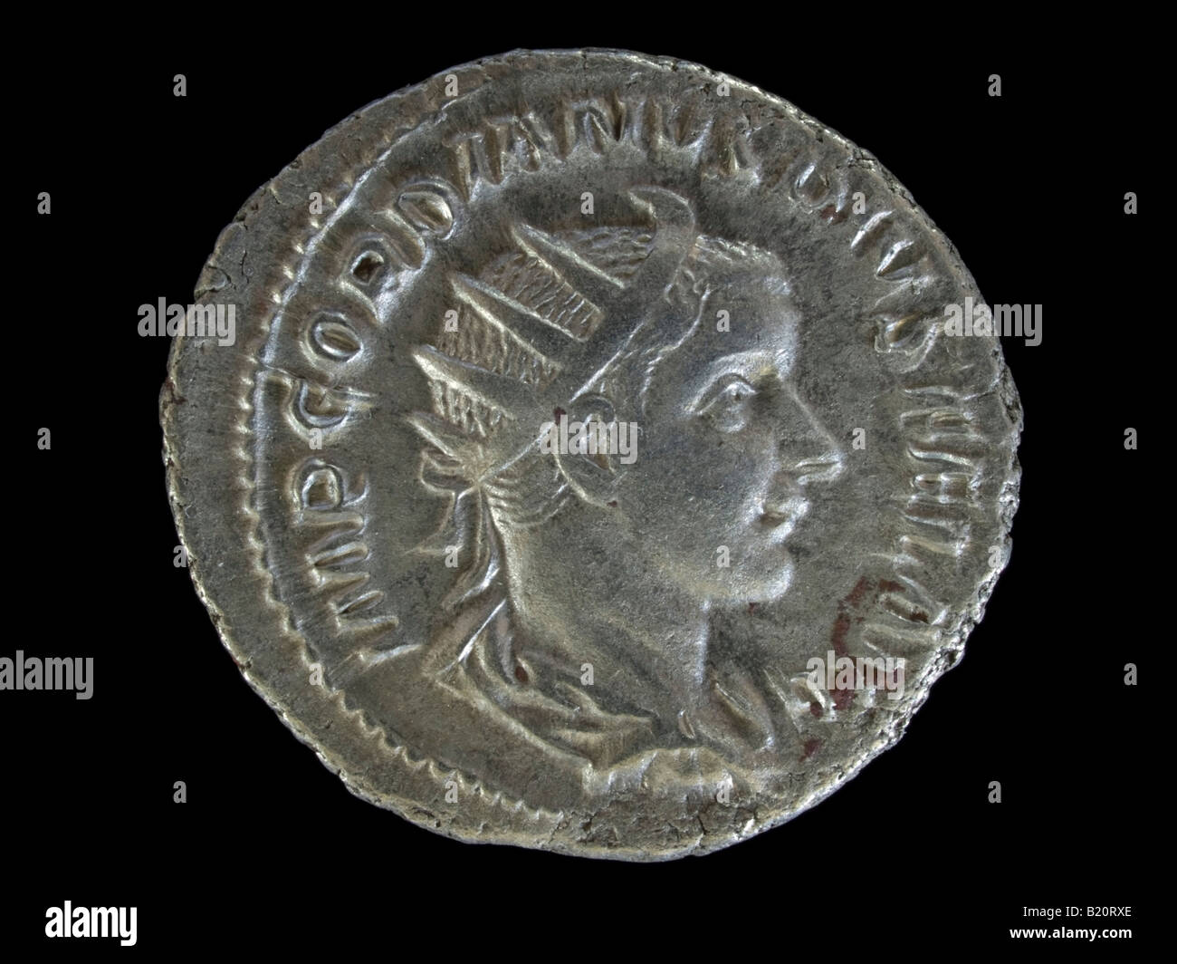 Antoninian des Gordian III Stockfoto