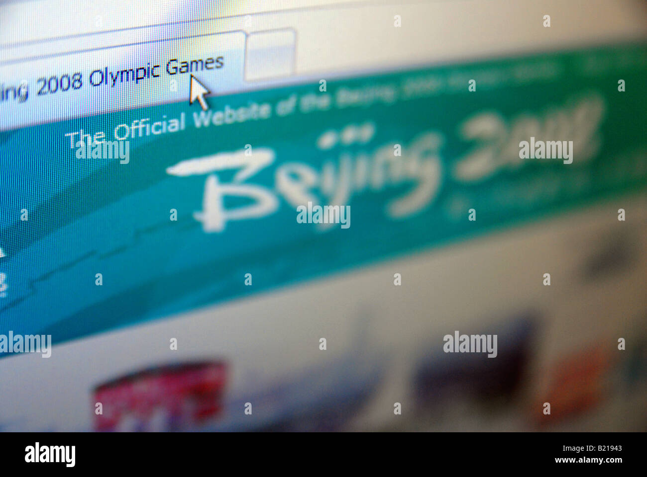 Beijing 2008 Olympische Spiele-Website Stockfoto