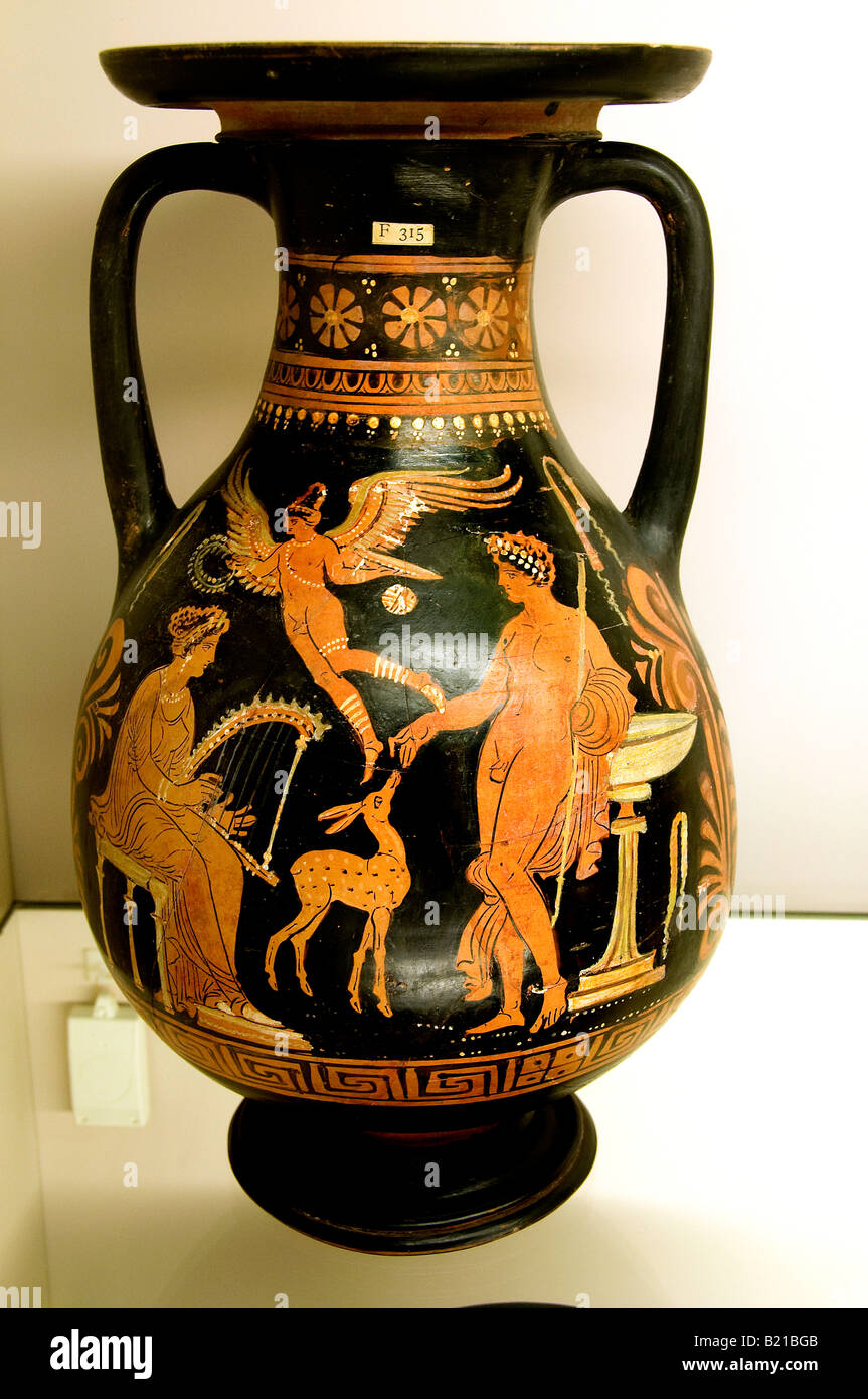 Apulischen Vasen 350 BC Darius Unterwelt Taranto Patera Baltimore Canosa Steingut Geschirr Keramik Griechisch Griechenland gemustert Stockfoto