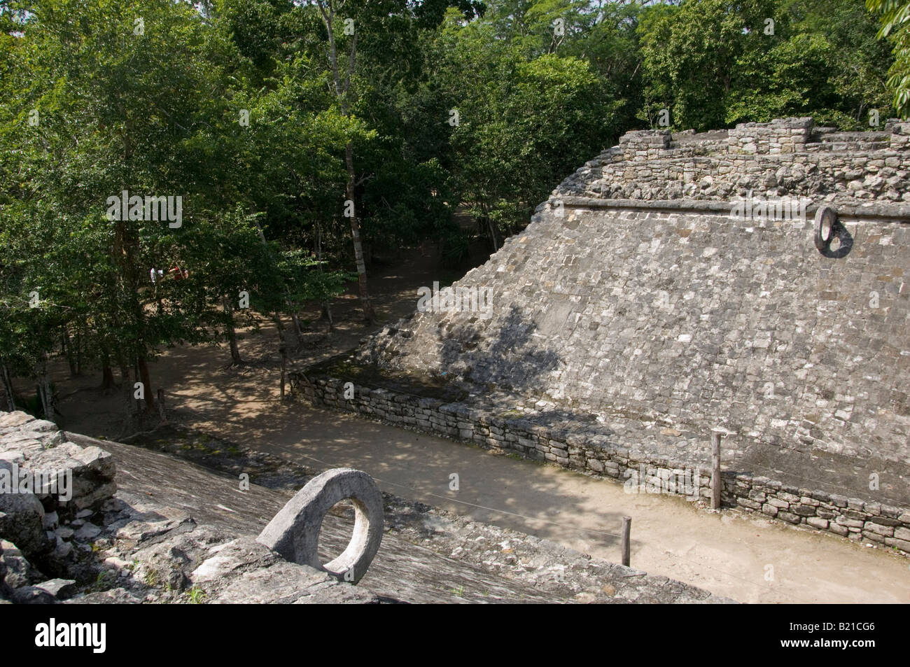 Großer Ballspielplatz, Coba Stockfoto
