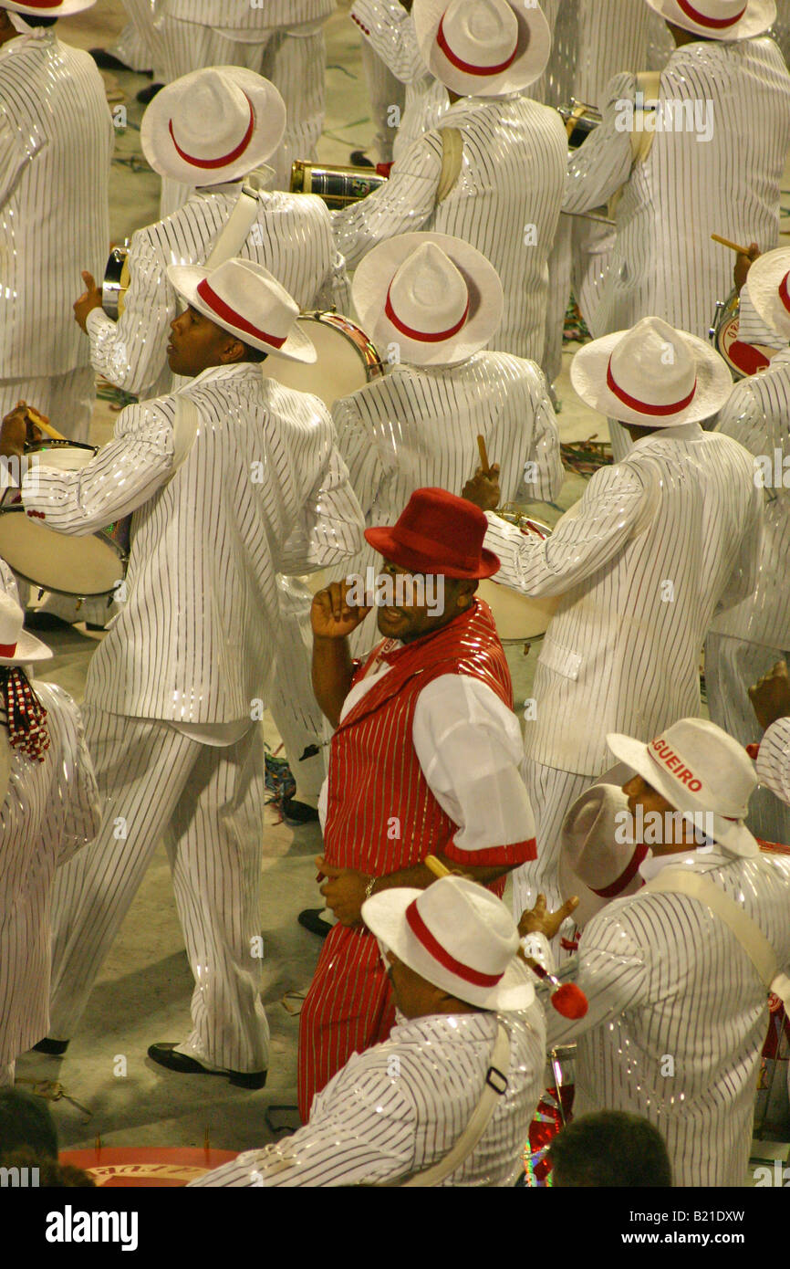 Dirigent in der Salgueiro Bateria, Rio Karneval 2008, Rio De Janeiro Stockfoto