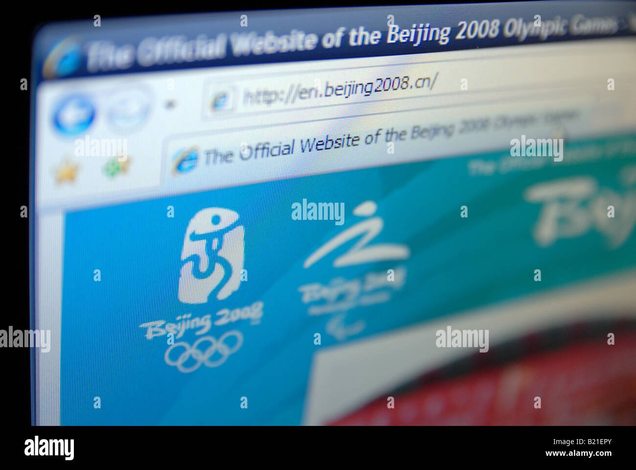 Beijing 2008 Olympische Spiele-Website Stockfoto