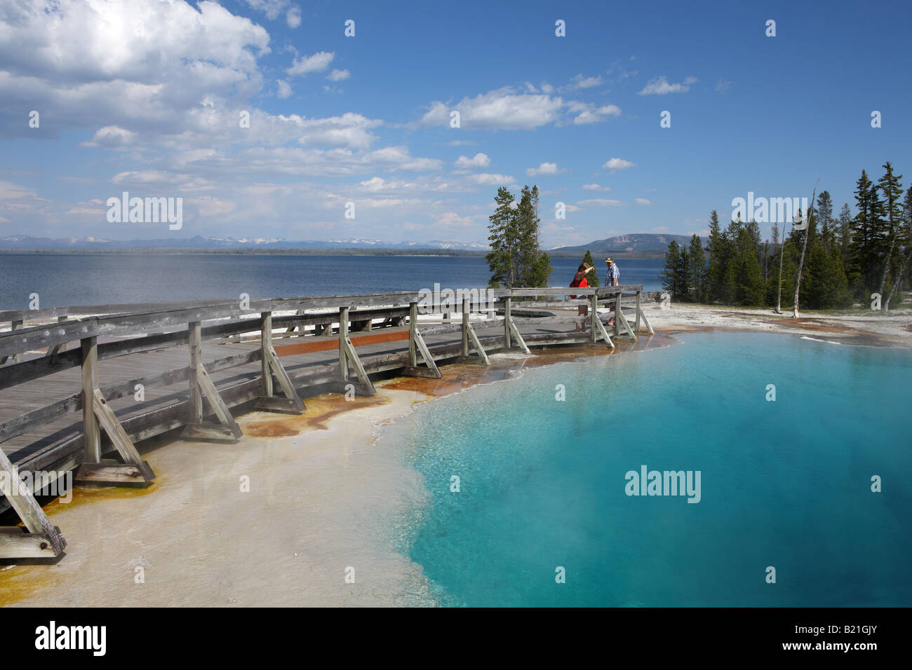 Black Pool West Thumb Geyser Basin Yellowstone-Nationalpark Stockfoto