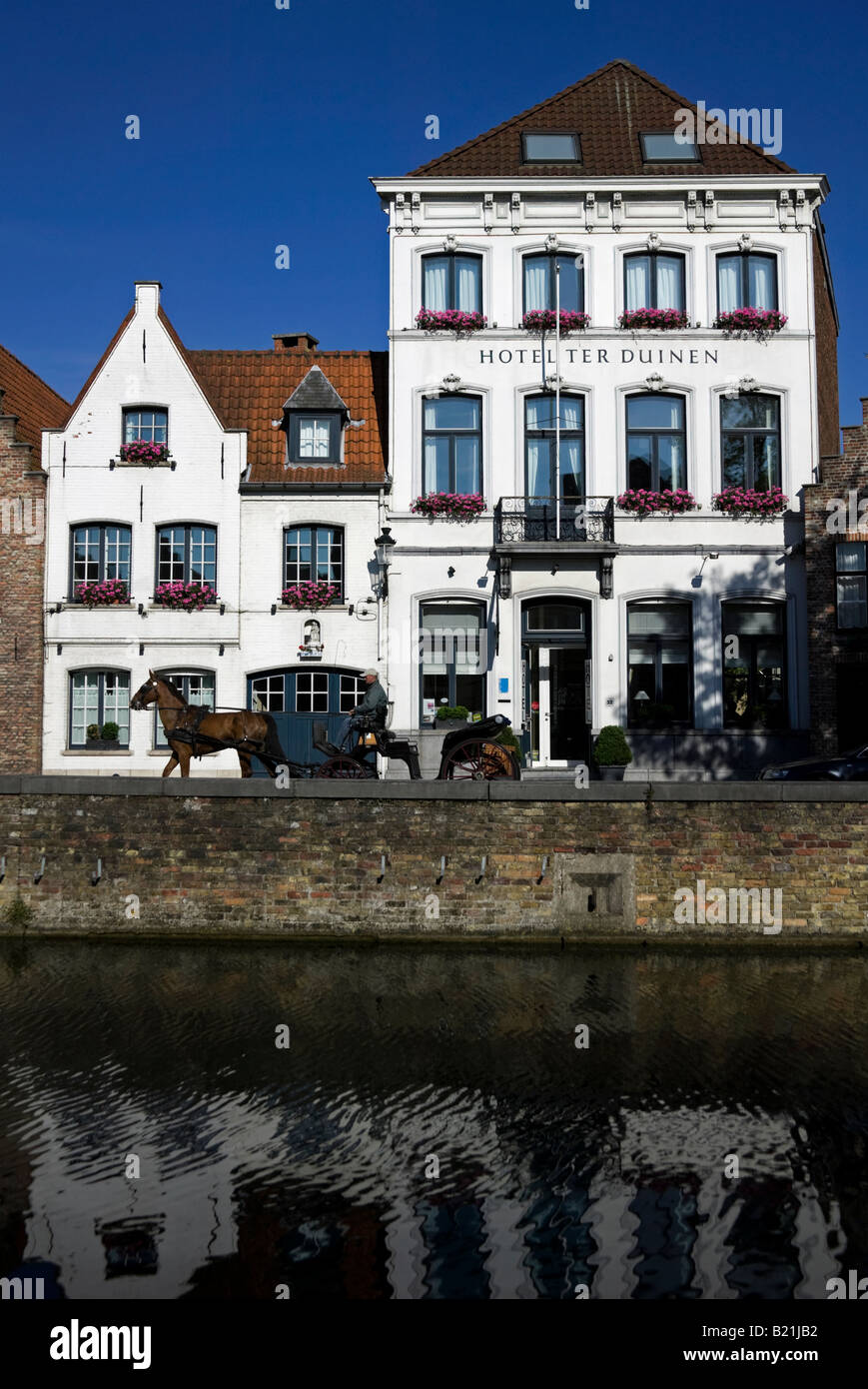 Hotel Ter Duinen am Kanal Brügge, Brügge, Flandern, Belgien Stockfoto