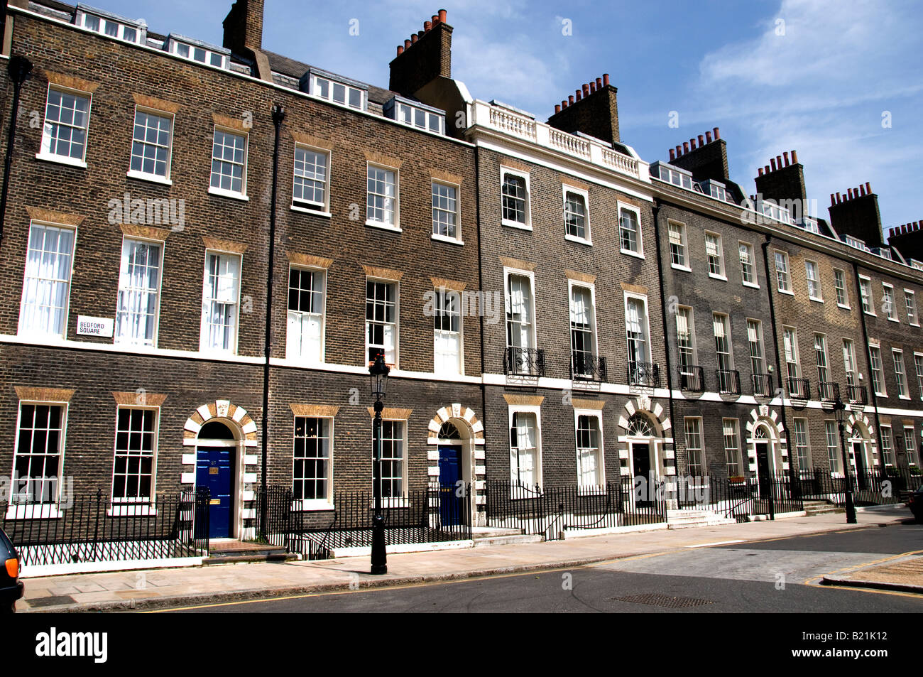 Bedford Square London Bloomsbury Georgian House Stockfoto