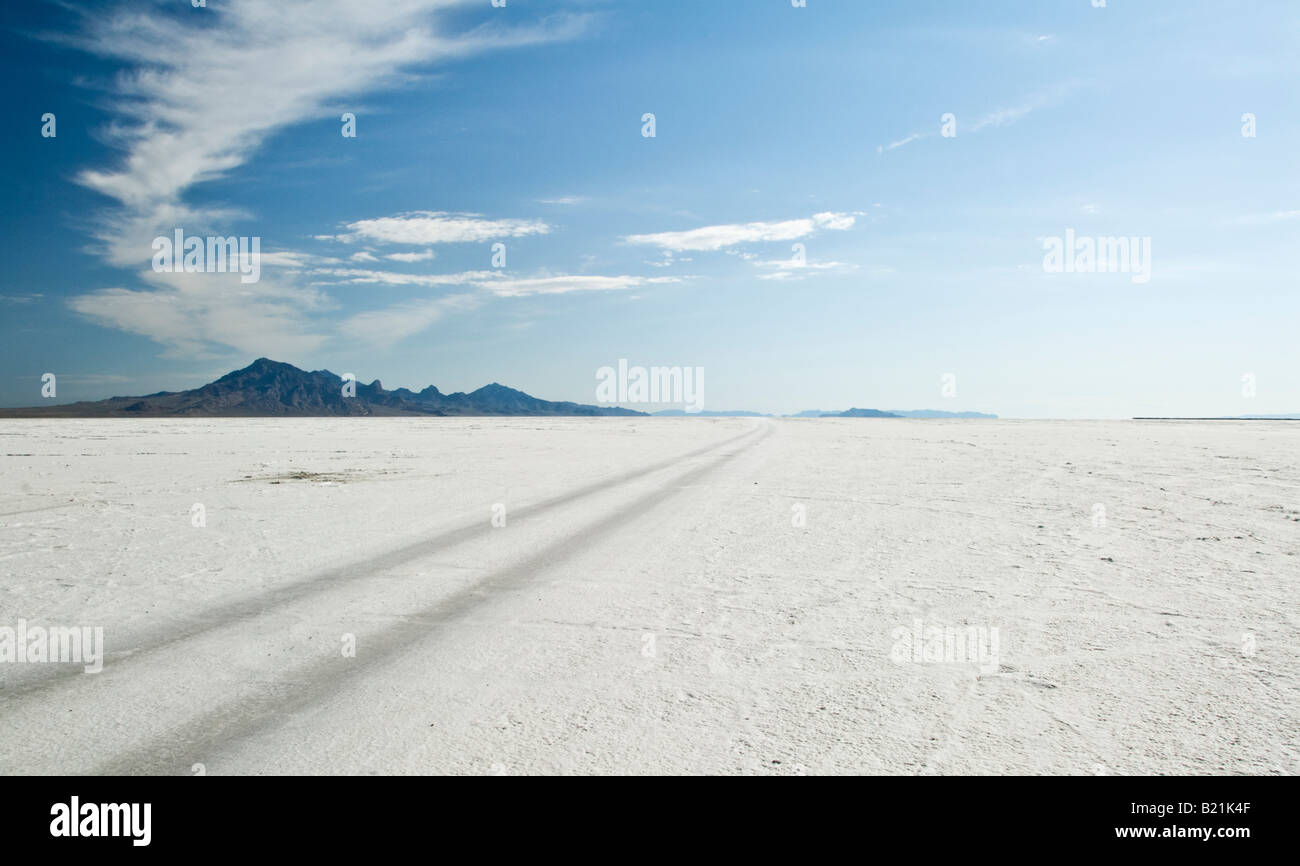 Bonneville Salt Flats in Utah Veranstaltungsort für automotive Geschwindigkeit Studien Stockfoto