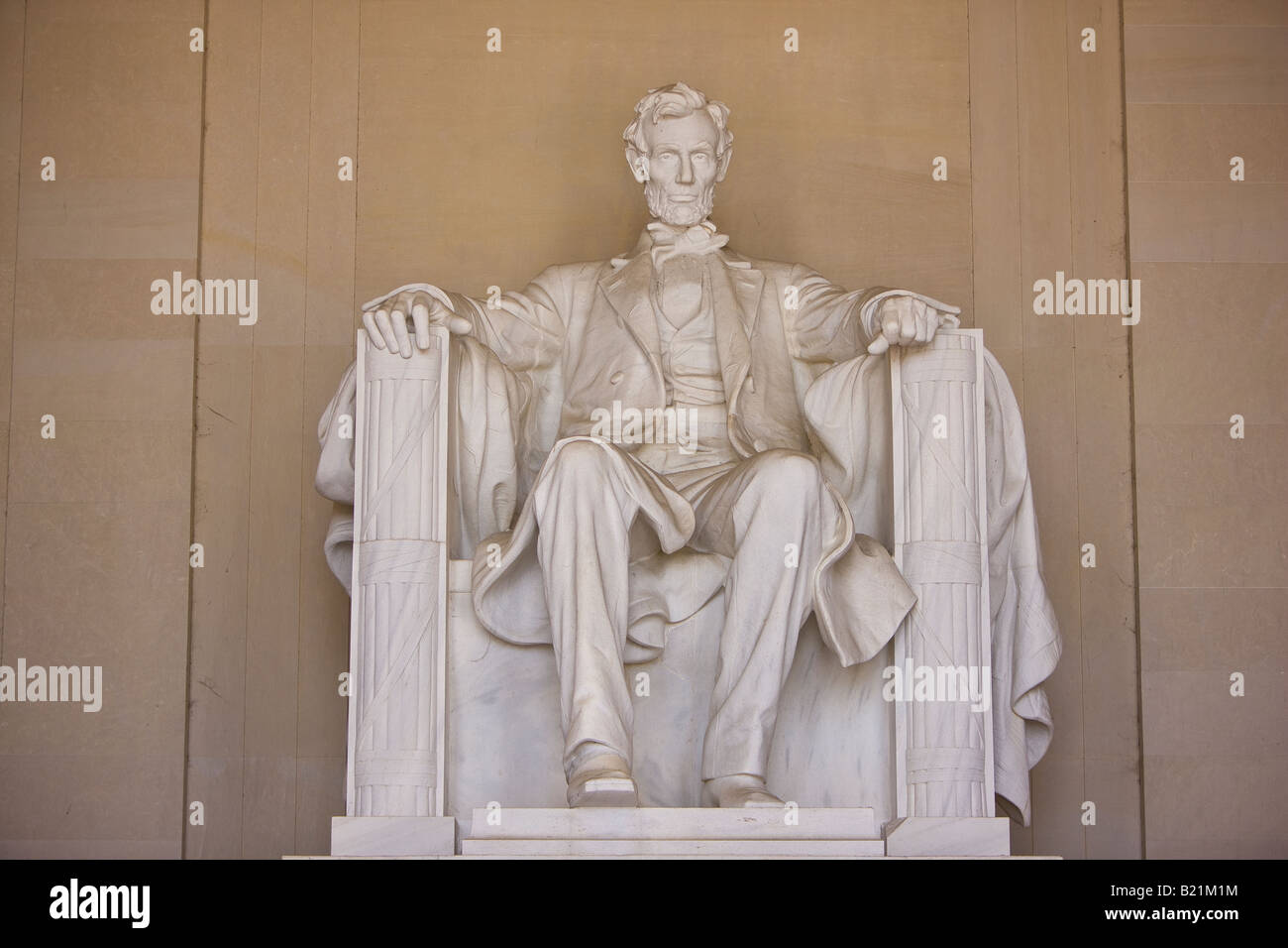 WASHINGTON DC USA - Statue von Abraham Lincoln, in dem Lincoln-Memorial, befindet sich auf der National Mall Stockfoto