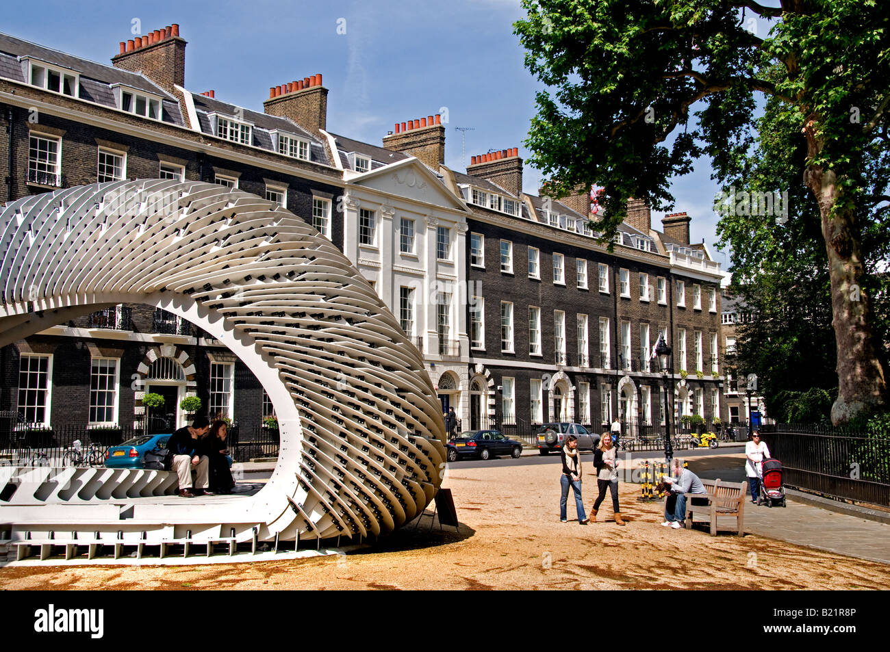 Bedford Square London Bloomsbury Georgian House Stockfoto
