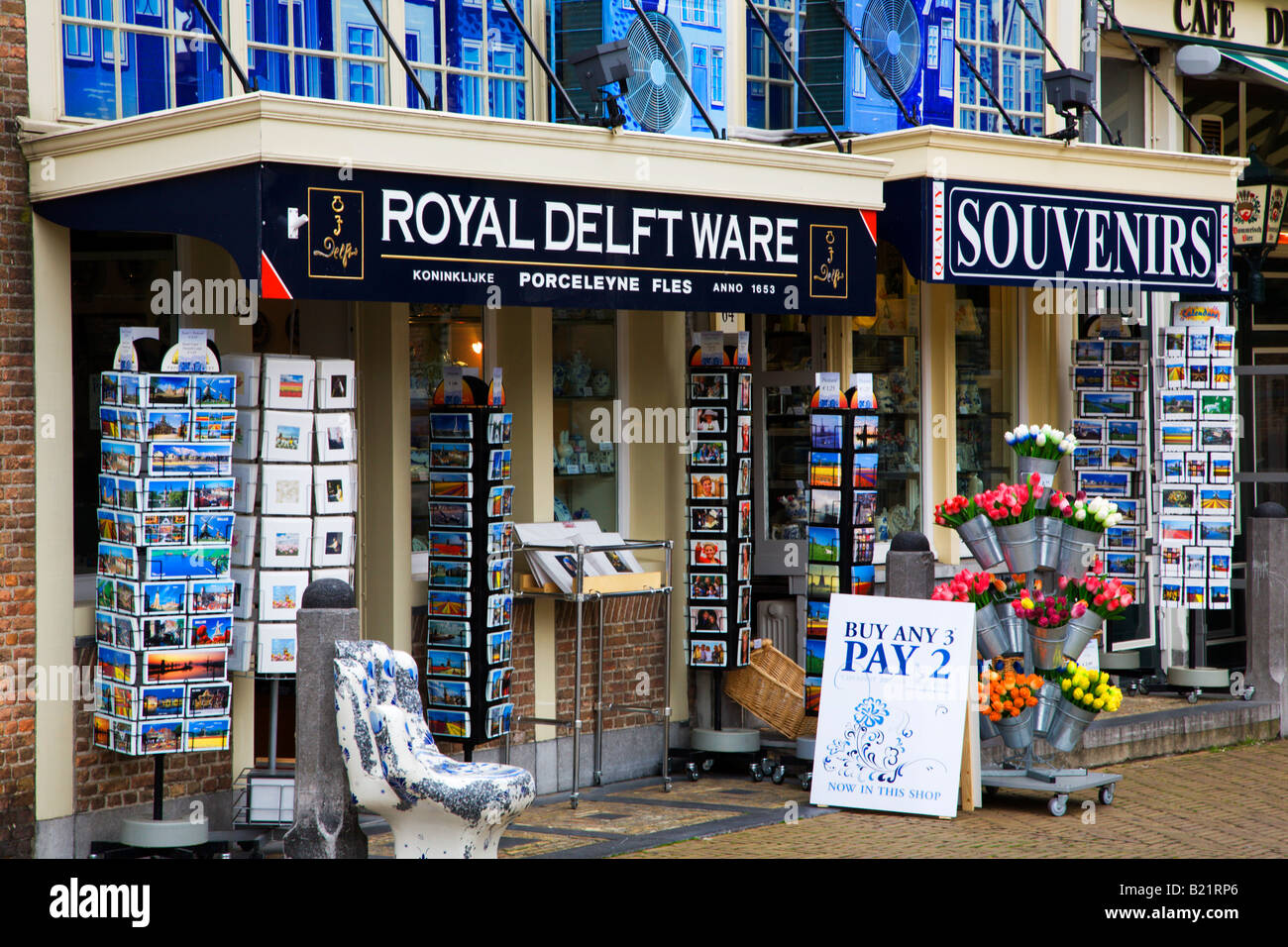 Königliche Delfter Shop Delft Niederlande Stockfoto